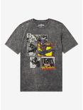 Marvel Spider-Man Miles Morales Comic Panel Youth T-Shirt - BoxLunch Exclusive, BLACK MINERAL WASH, hi-res
