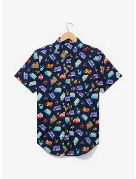 Disney Pixar Food Trucks Allover Print Woven Button-Up - BoxLunch Exclusive, , hi-res