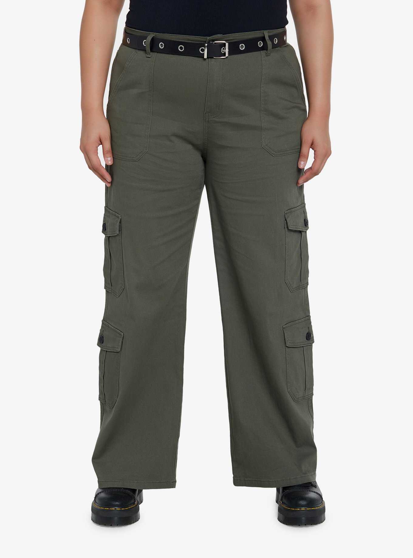 Hot Topic Olive Green Multi-Pocket Girls Cargo Pants