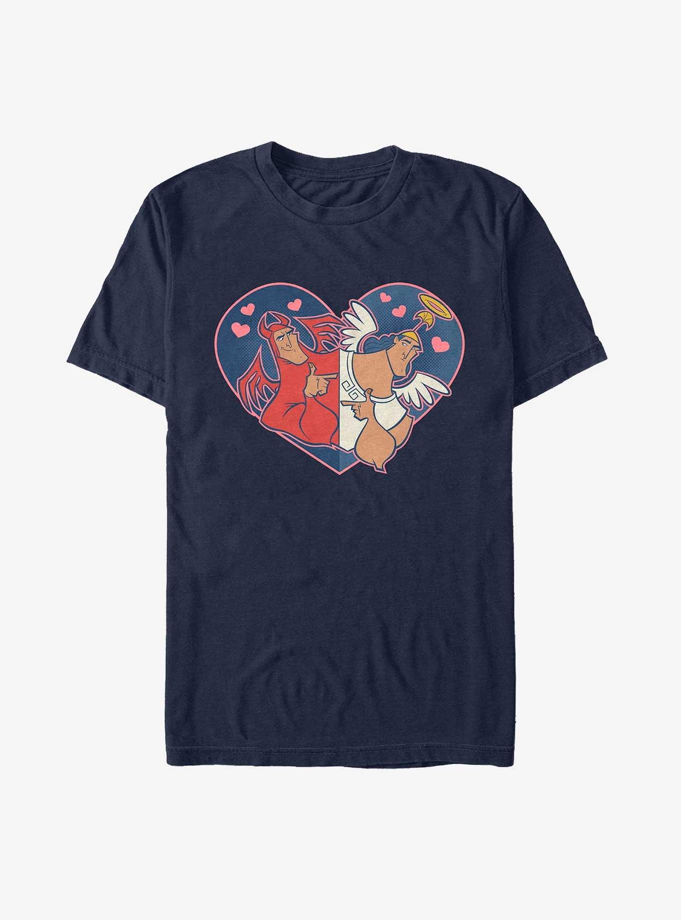 Disney The Emperor's New Groove Kronk Devil & Angel Heart Extra Soft T-Shirt, NAVY, hi-res