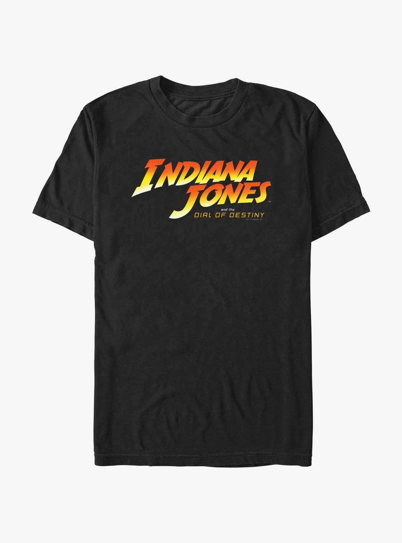 Indiana Jones and the Dial of Destiny Logo Extra Soft T-Shirt, BLACK, hi-res
