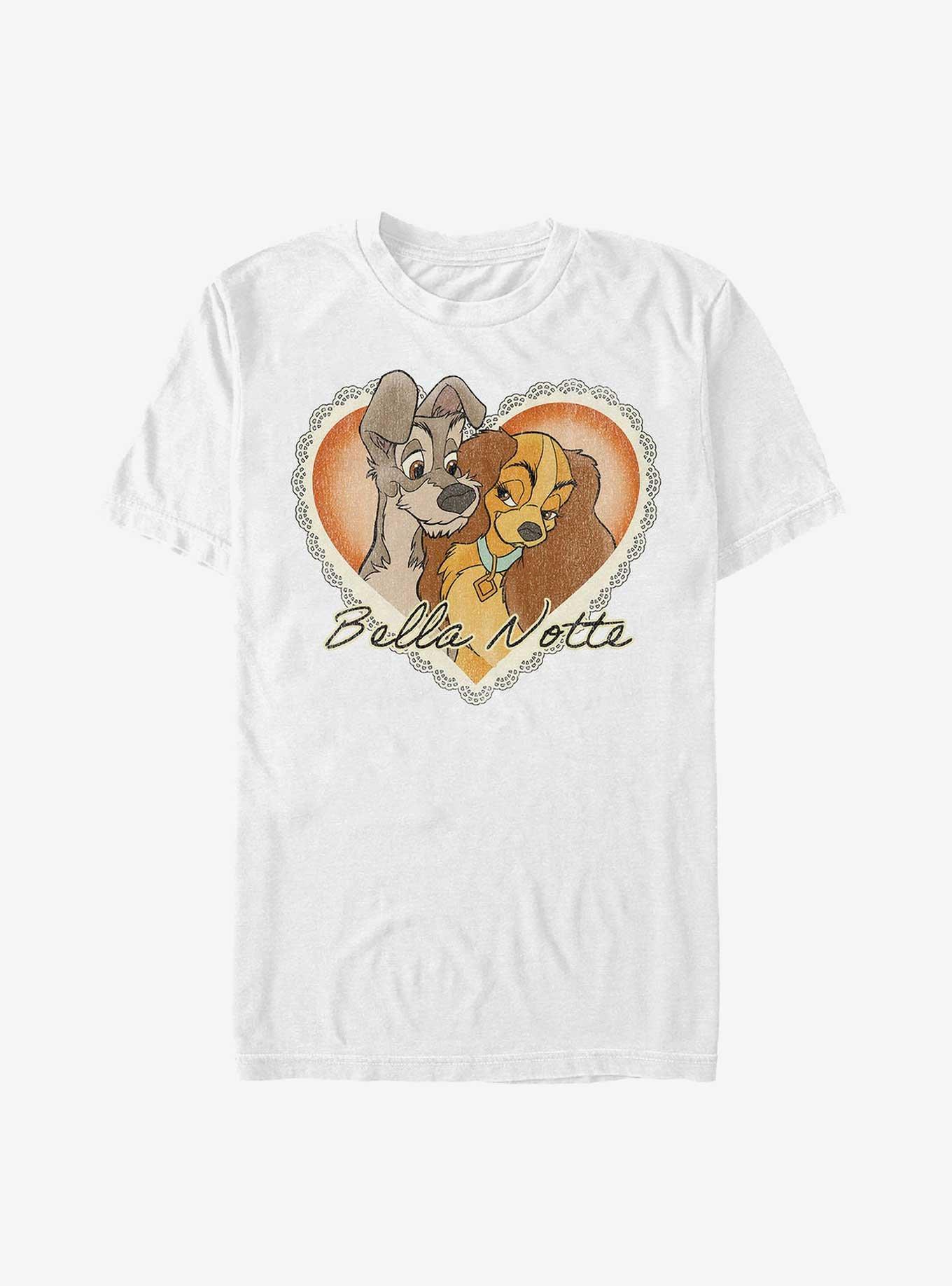 Disney Lady and the Tramp Valentine Bella Notte Beautiful Night in Italian  Extra Soft T-Shirt