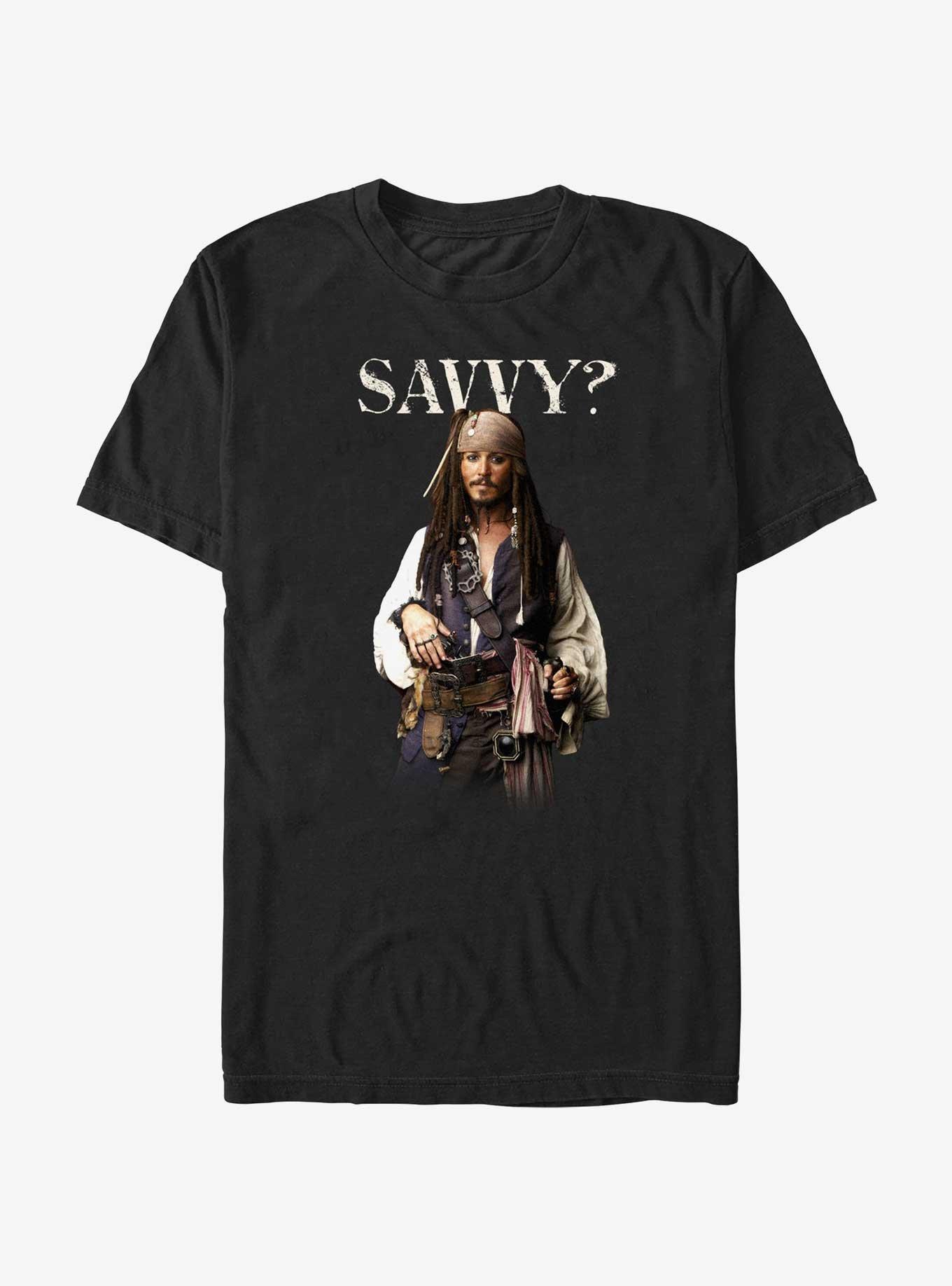 Disney The Pirates of the Caribbean Jack Sparrow Savvy Extra Soft T-Shirt, BLACK, hi-res