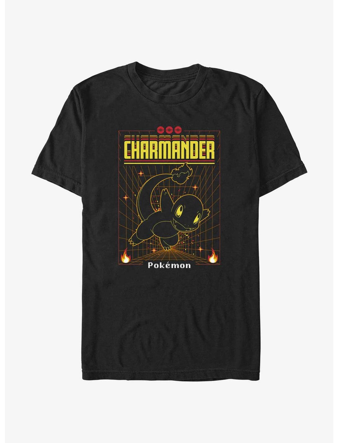 Pokemon Charmander Grid Extra Soft T-Shirt, BLACK, hi-res