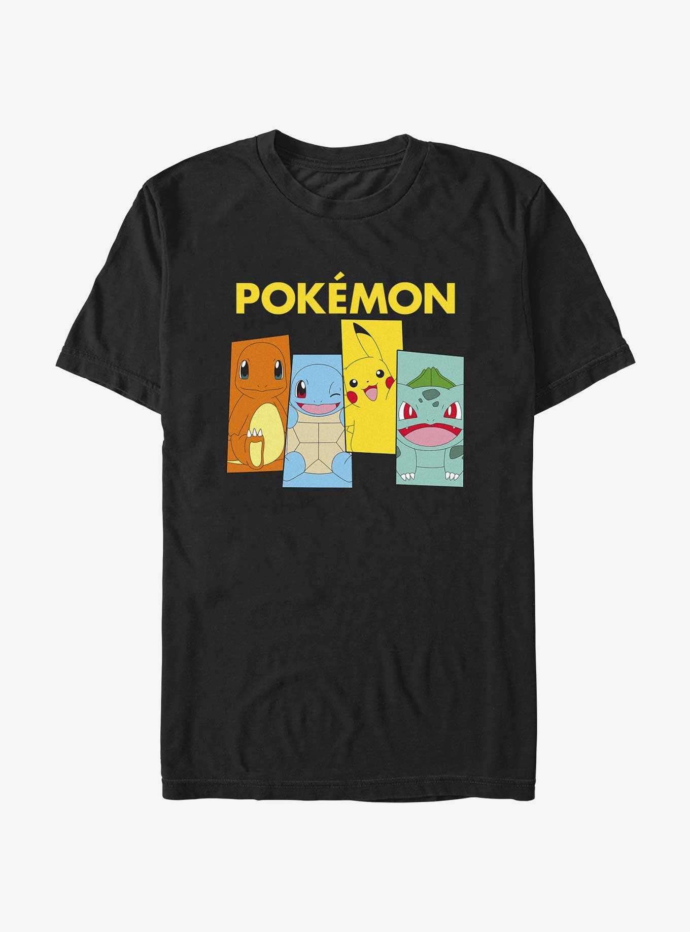 Pokemon Charmander, Squirtle, Pikachu, and Bulbasaur Extra Soft T-Shirt, , hi-res