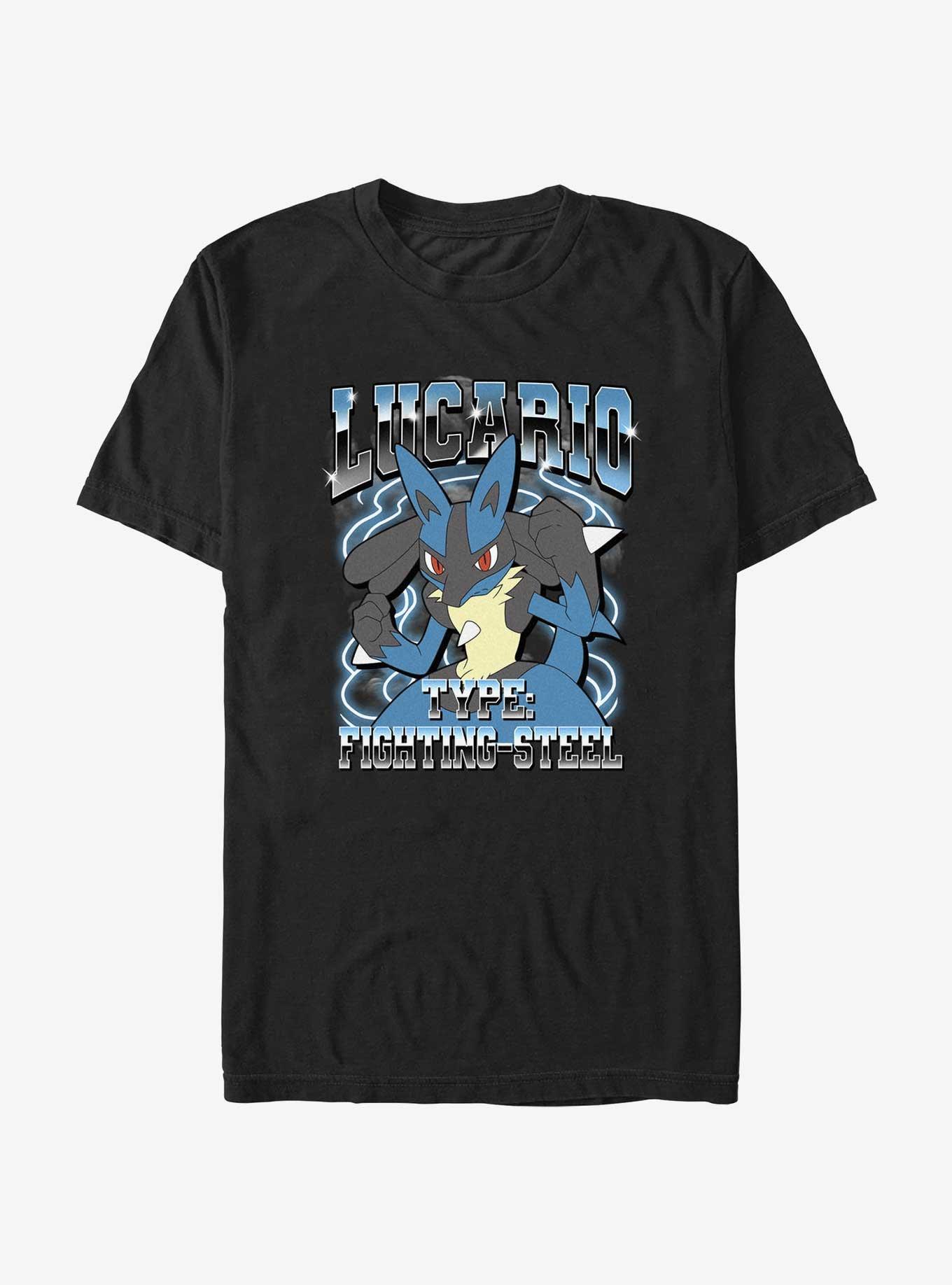 Pokemon Fighting Steel Type Lucario Extra Soft T-Shirt, BLACK, hi-res