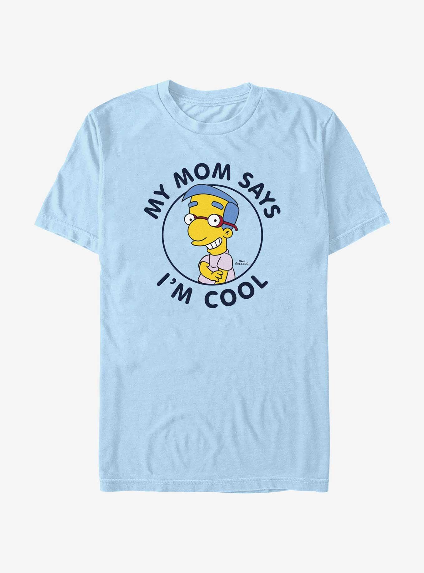 The Simpsons Milhouse My Mom Says Im Cool Extra Soft T Shirt Blue Hot Topic 5799