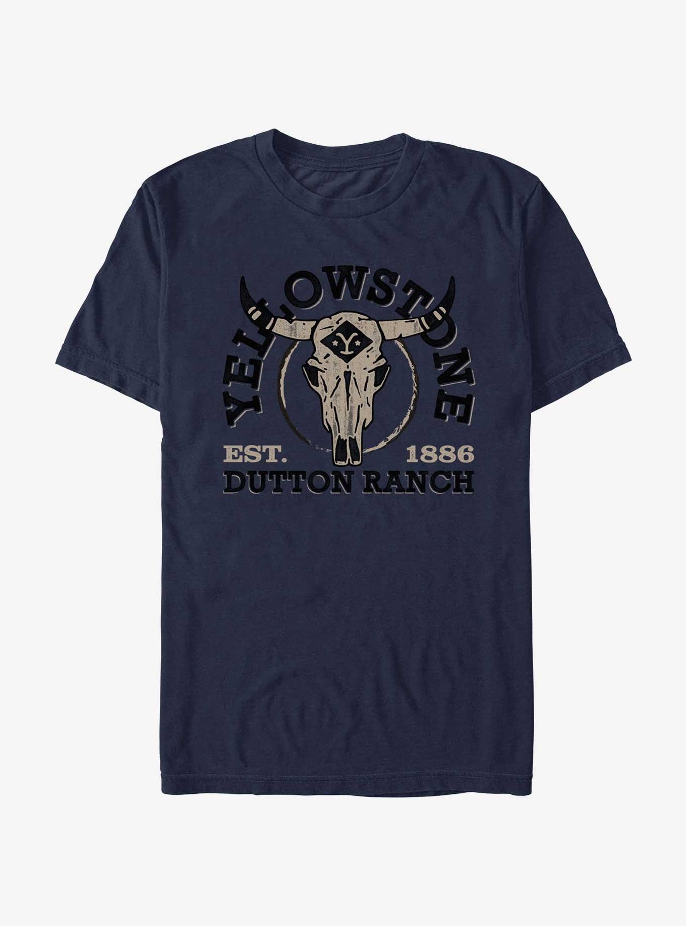 Yellowstone Retro Dutton Ranch Extra Soft T-Shirt, NAVY, hi-res