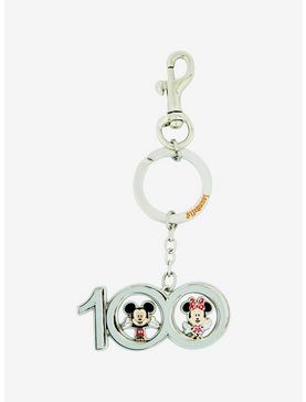 Loungefly Disney100 Mickey Mouse & Minnie Mouse Key Chain, , hi-res