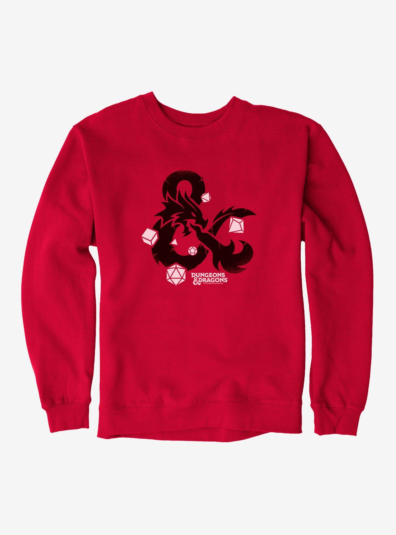 Dungeons & Dragons Dice Set Ampersand Sweatshirt, RED, hi-res