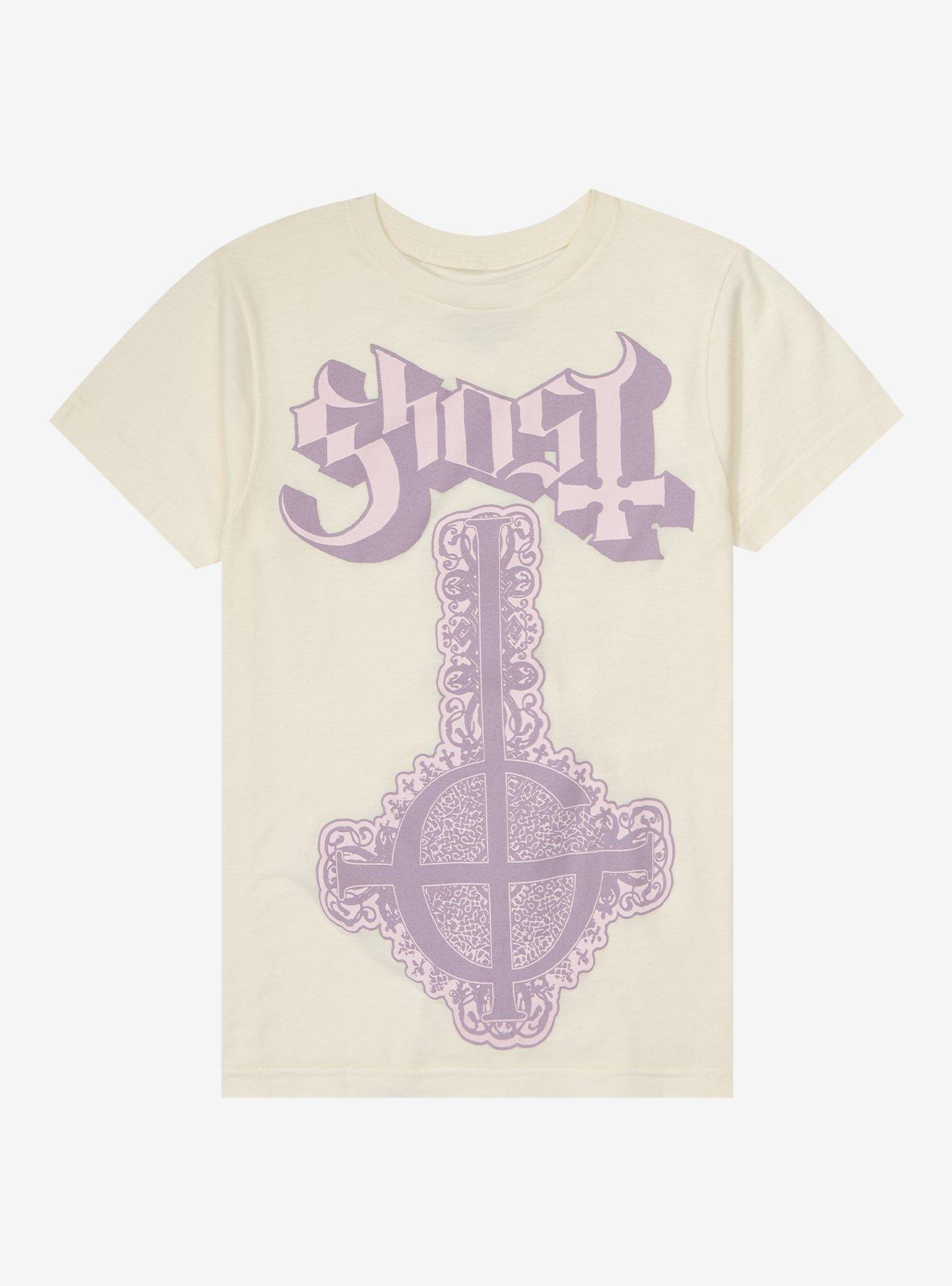 Ghost Pastel Grucifix Boyfriend Fit Girls T-Shirt | Hot Topic