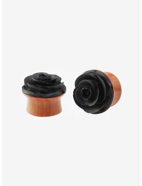 Wood Black Rose Plug 2 Pack, , hi-res