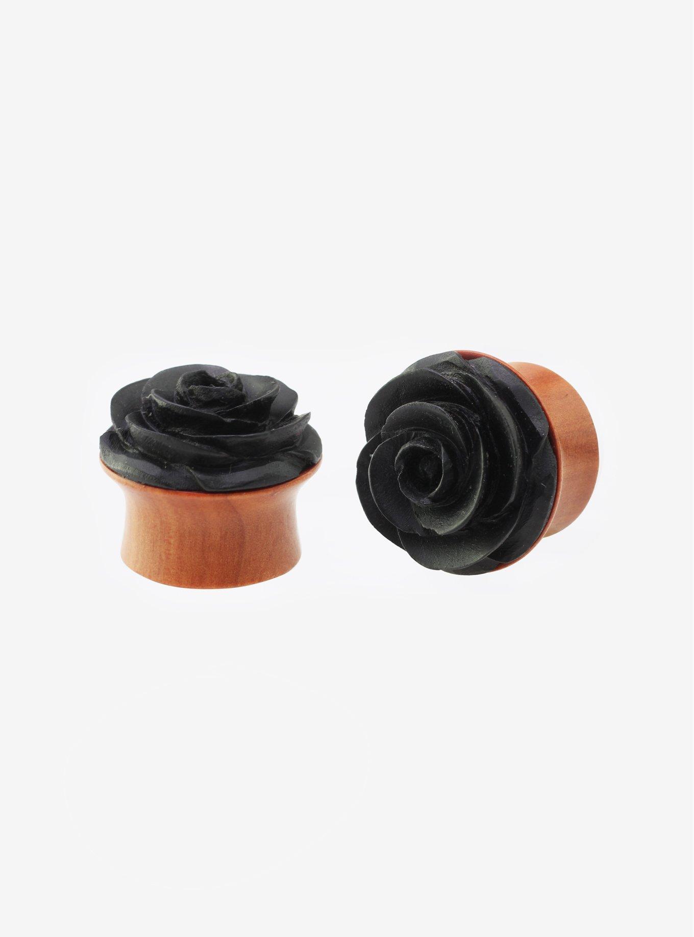 Wood Black Rose Plug 2 Pack, MULTI, hi-res