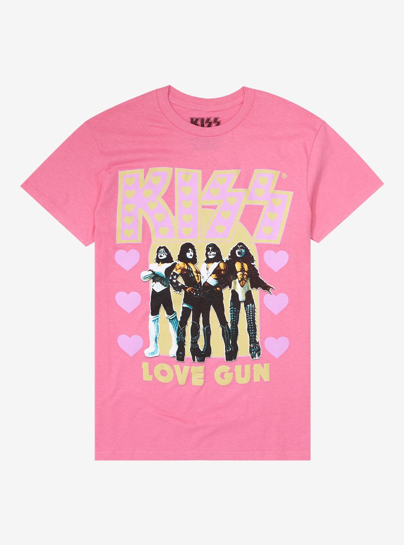 KISS Love Gun Boyfriend Fit Girls T-Shirt, PINK, hi-res