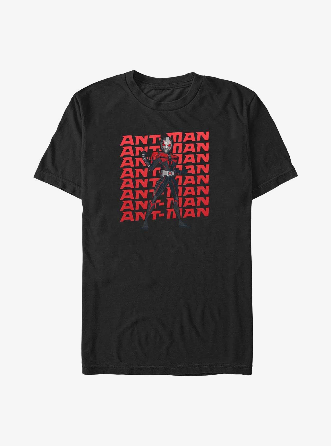 Marvel Ant-Man and the Wasp: Quantumania Ant-Man Text Wall Big & Tall T-Shirt, BLACK, hi-res
