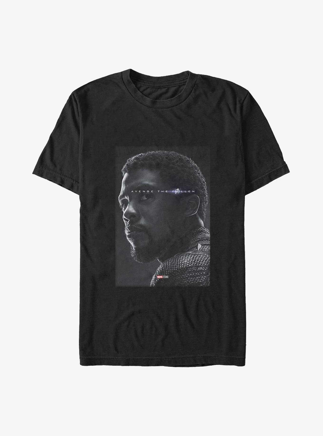 Marvel Black Panther T'Challa Avenge The Fallen Poster Big & Tall T-Shirt, BLACK, hi-res