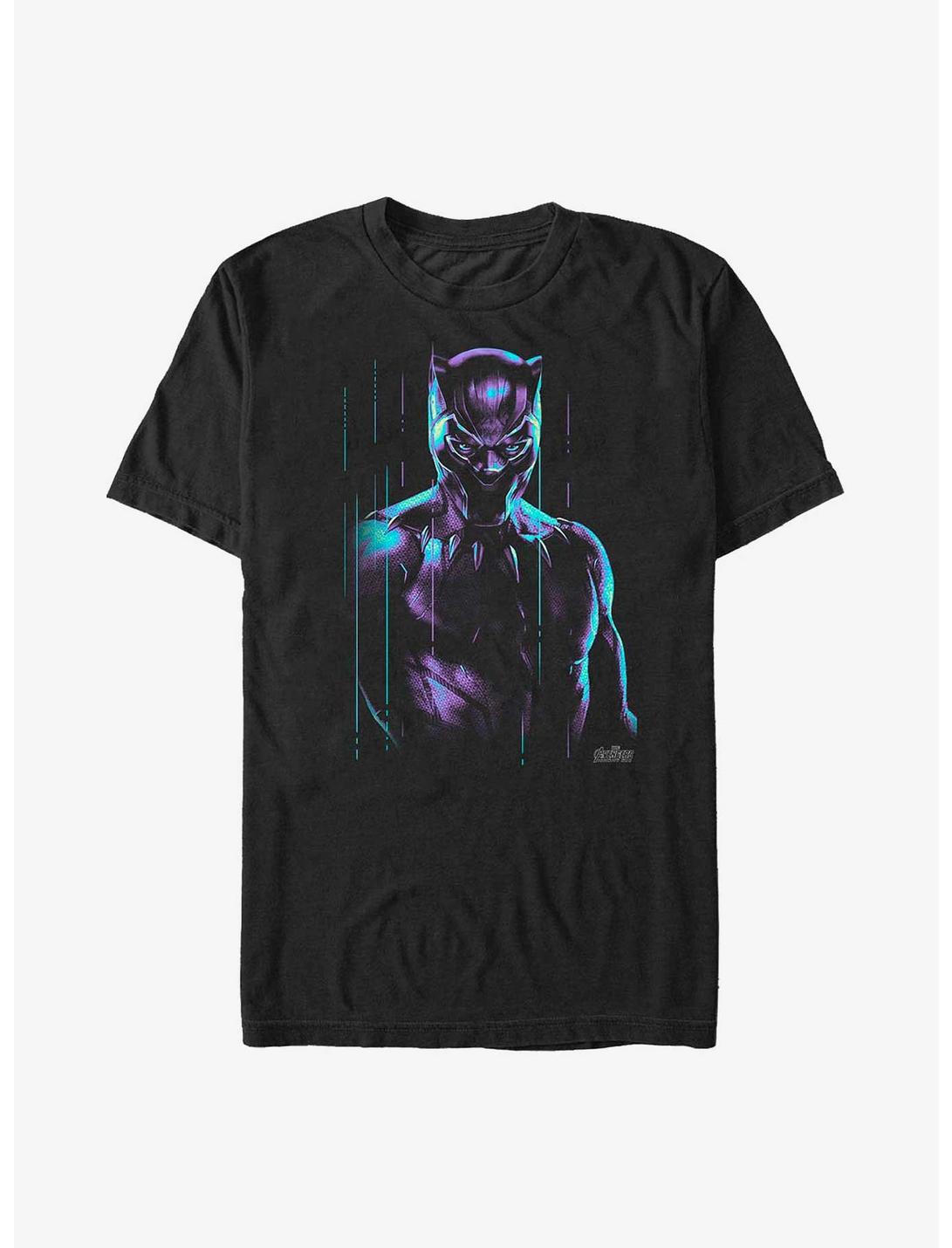 Marvel Black Panther Neon Rain Panther Portrait Big & Tall T-Shirt, BLACK, hi-res