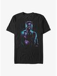 Marvel Black Panther Neon Rain Panther Portrait Big & Tall T-Shirt, BLACK, hi-res