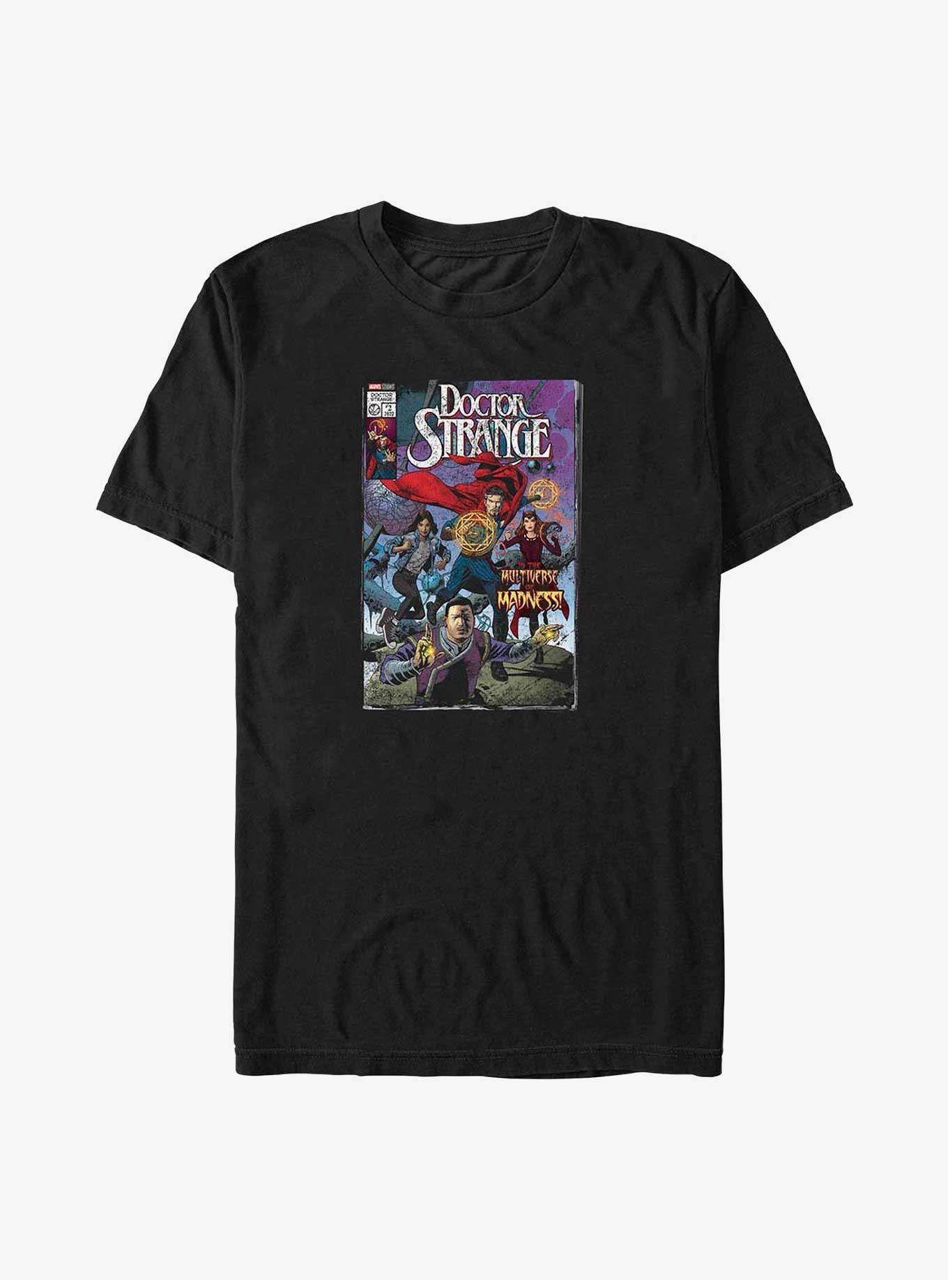 Marvel Doctor Strange in the Multiverse of Madness Comic Cover Big & Tall T-Shirt, BLACK, hi-res