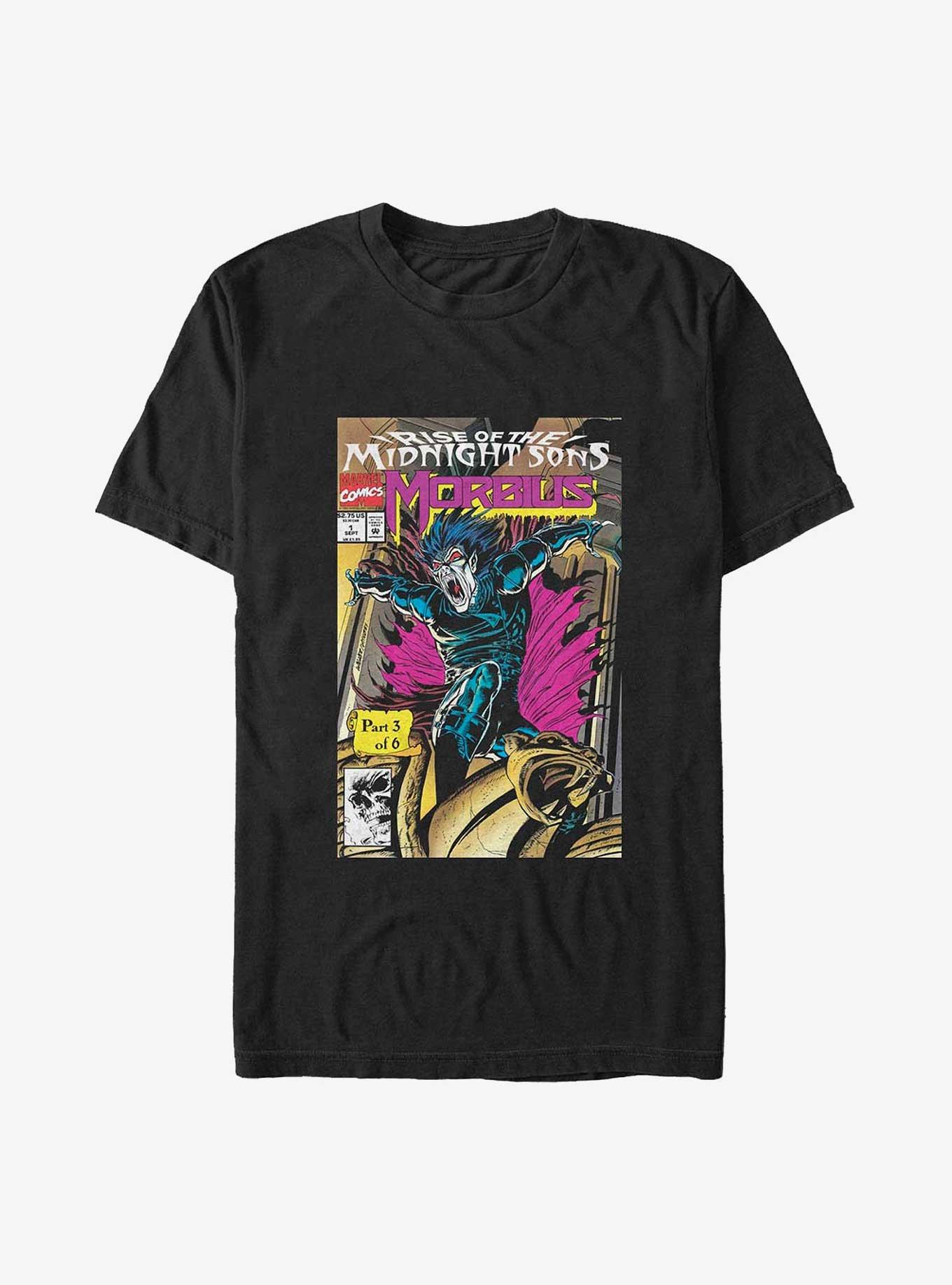 Marvel Morbius Rise of the Midnight Sons Comic Cover Big & Tall T-Shirt, BLACK, hi-res