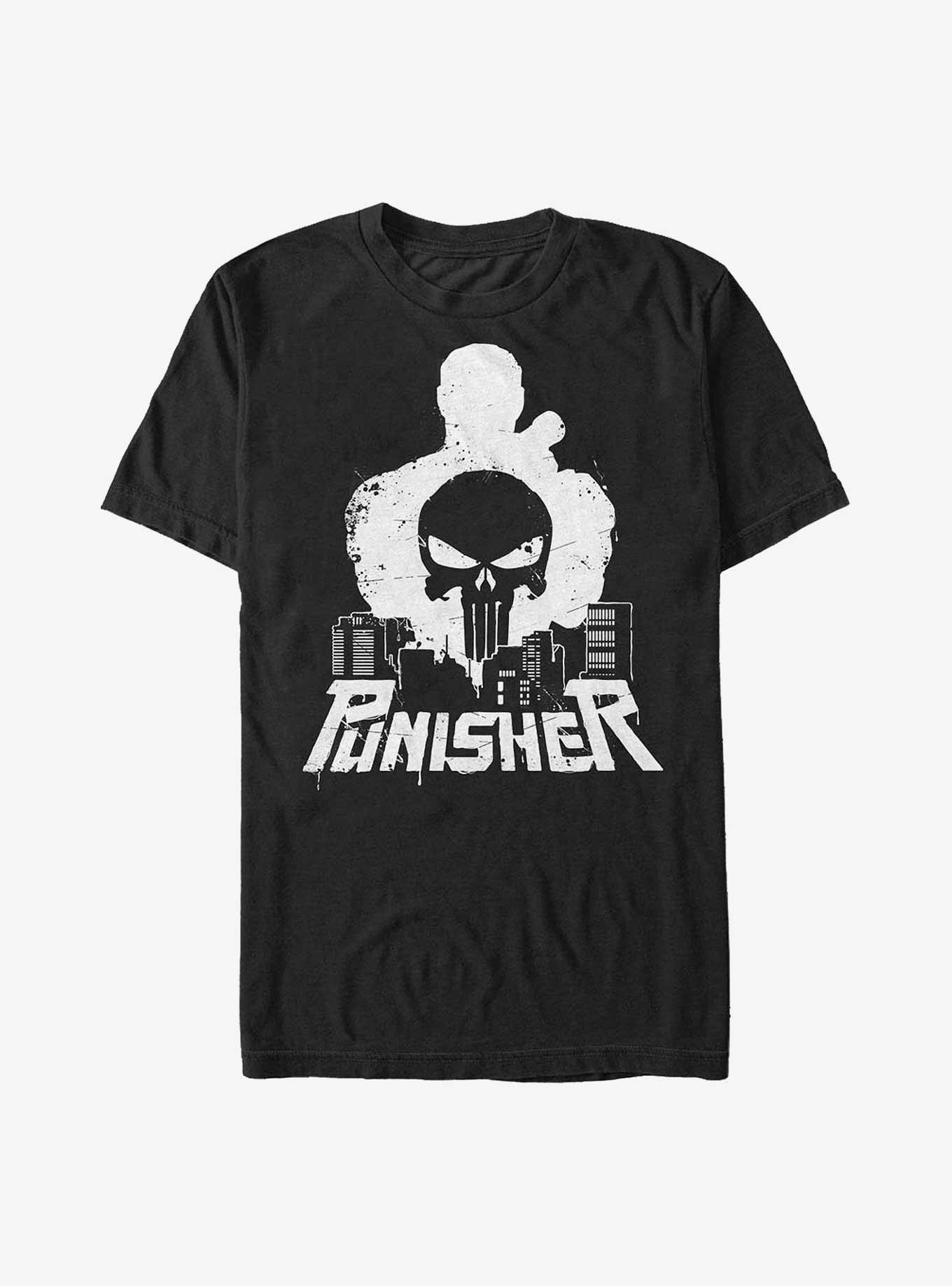 Marvel Punisher City Runner Poster Big & Tall T-Shirt, BLACK, hi-res