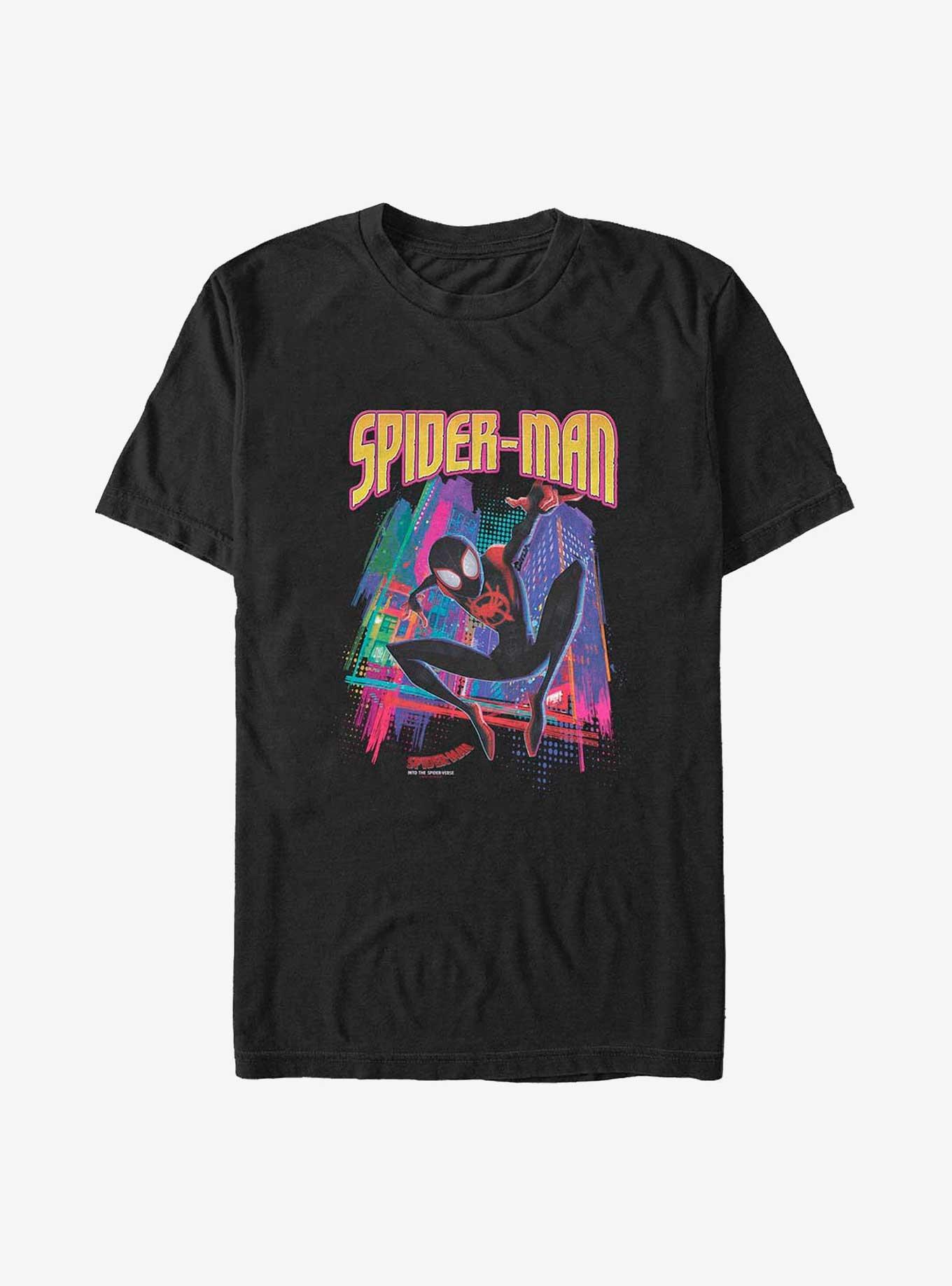 Marvel Spider-Man Miles Morales Neon City Big & Tall T-Shirt, BLACK, hi-res