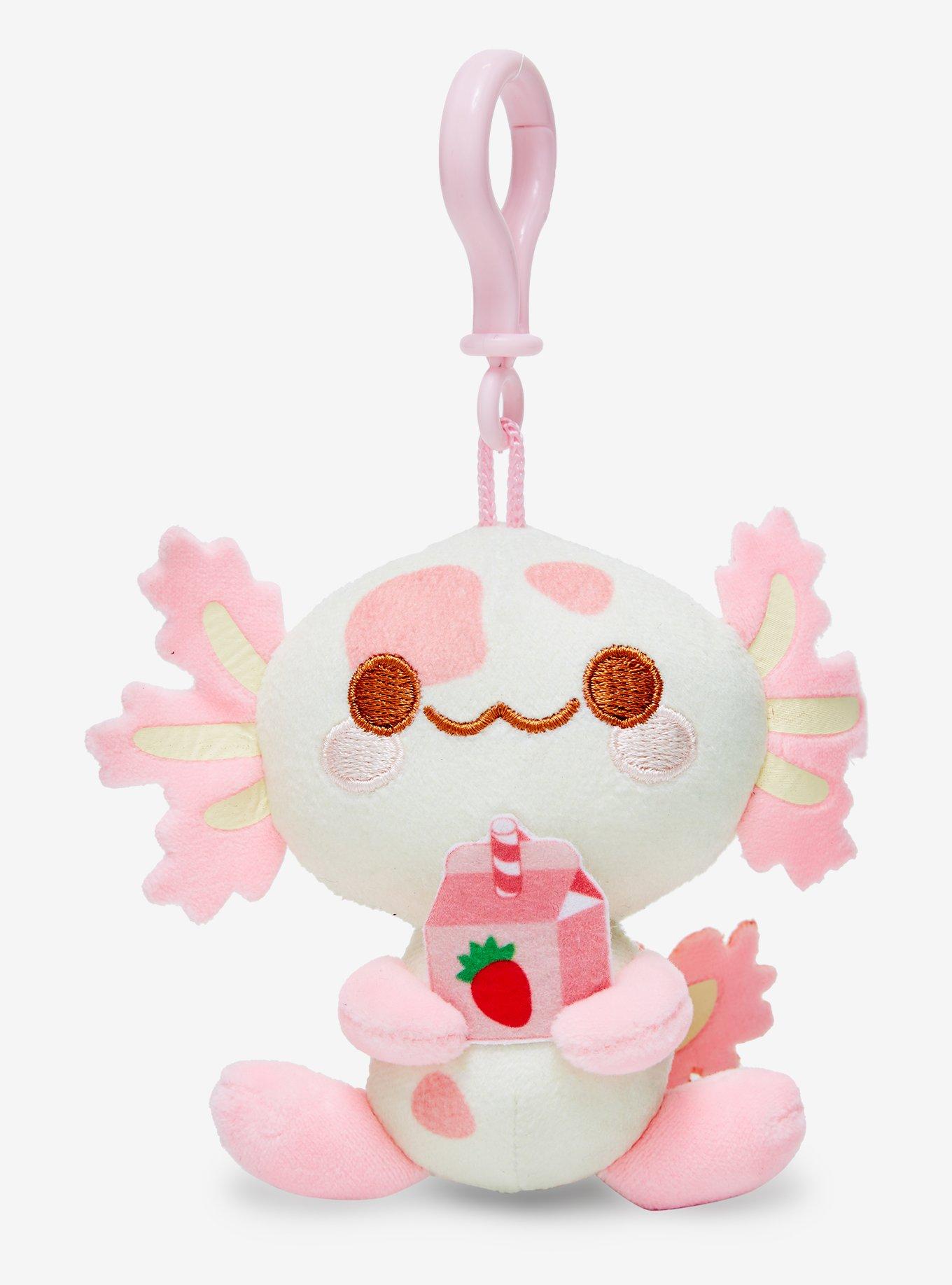 Strawberry Milk Axolotl Plush Keychain | BoxLunch