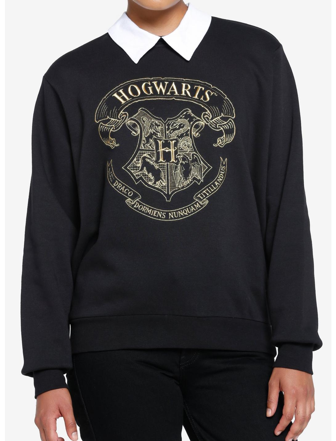 Harry Potter Hogwarts Collared Girls Sweatshirt, GOLD, hi-res