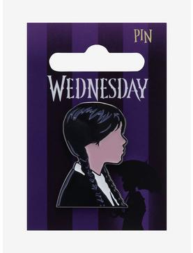 Wednesday Profile Portrait Enamel Pin - BoxLunch Exclusive, , hi-res