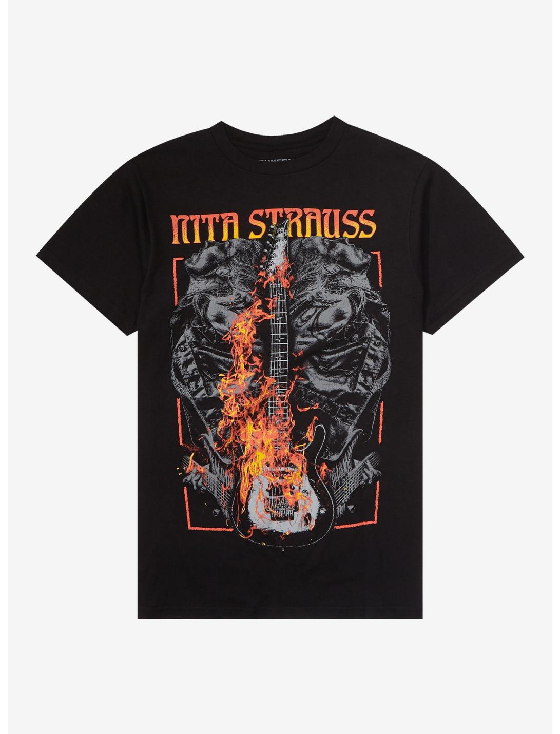 Nita Strauss Flame Guitar Girls T-Shirt, BLACK, hi-res