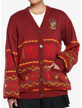 Harry Potter Gryffindor Fair Isle Girls Cardigan, , hi-res