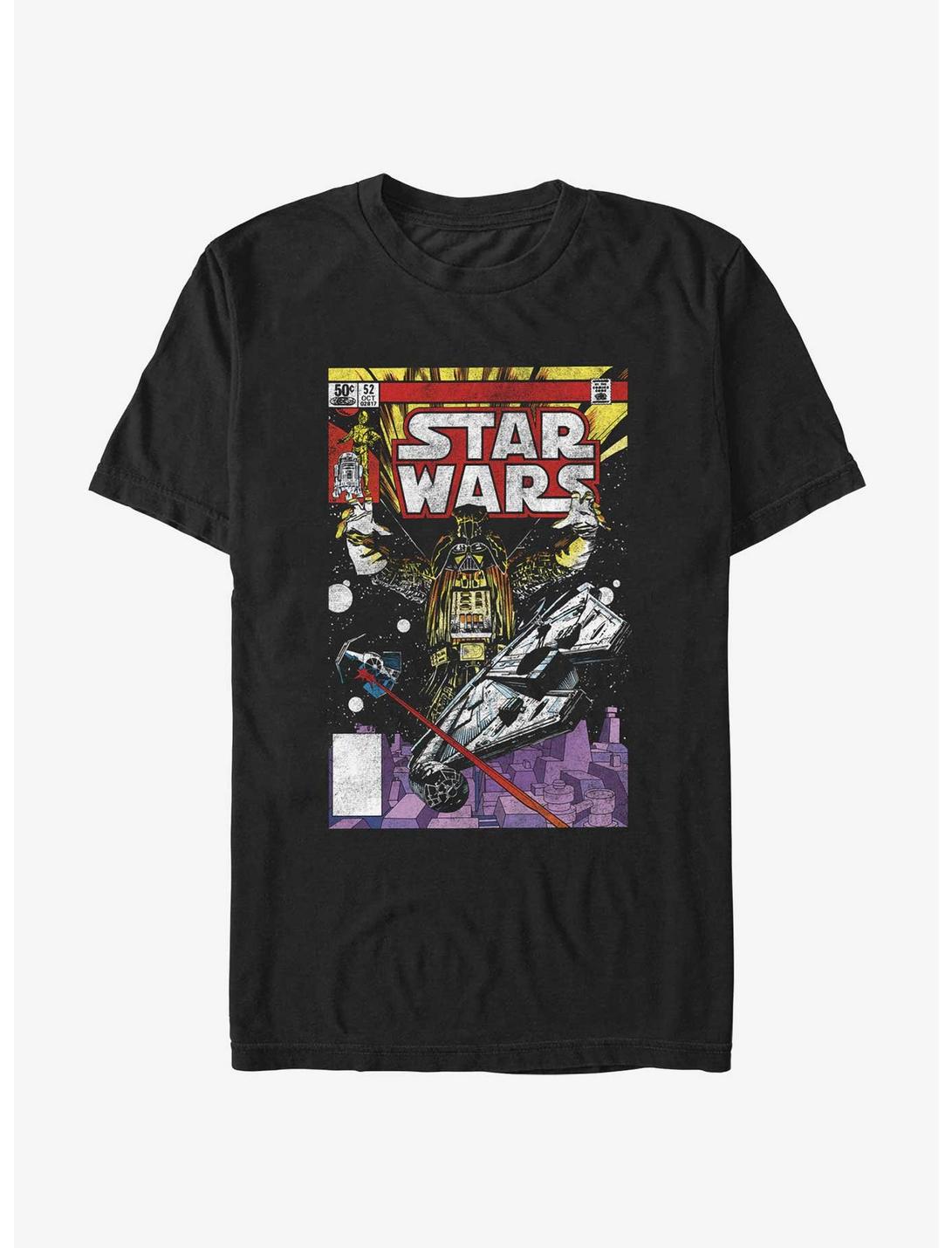 Star Wars Comic Darth Vader Attacks T-Shirt, BLACK, hi-res