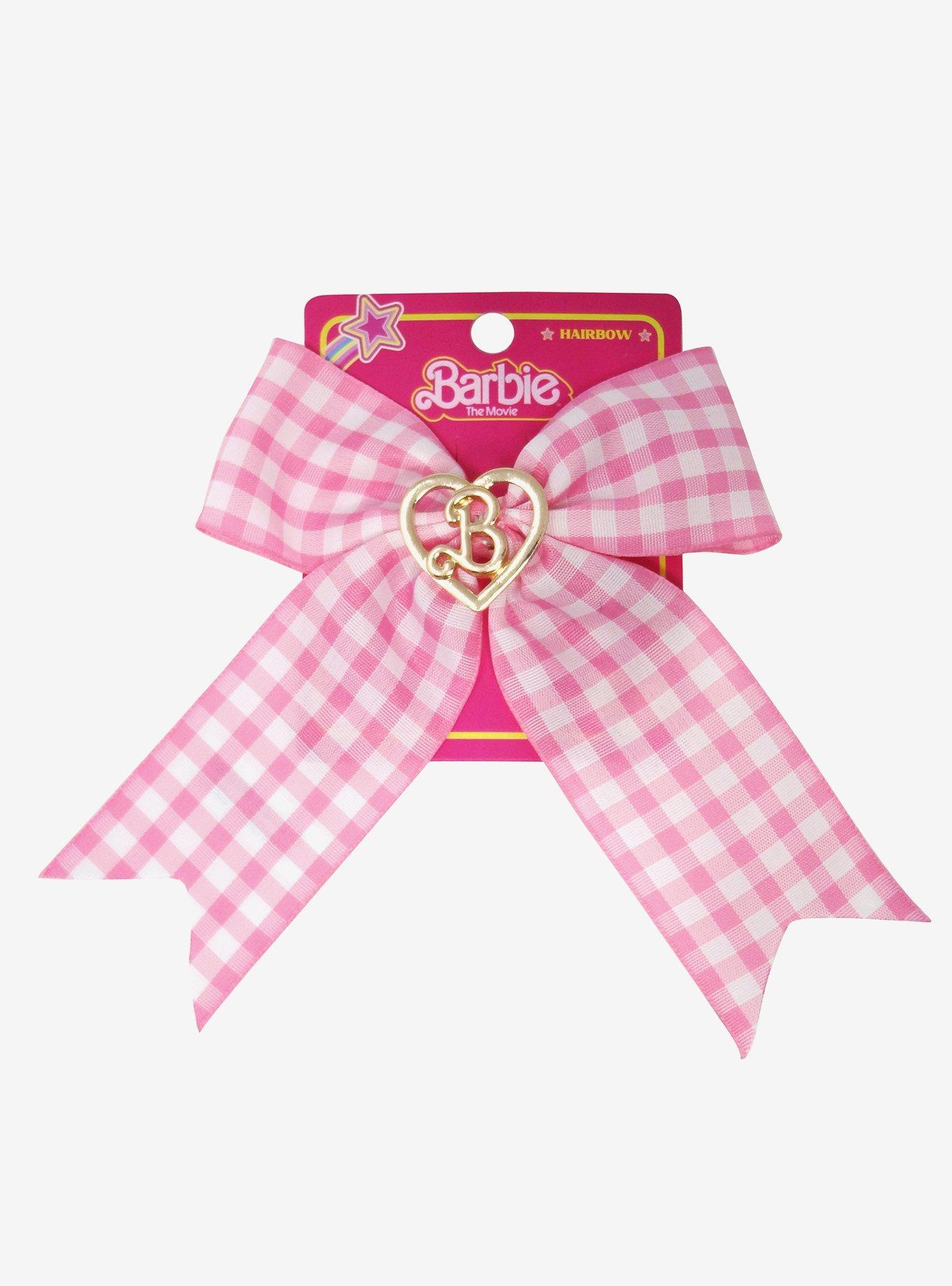 Hot pink ribbon with white stars Barbie inspired printed on 7/8 white