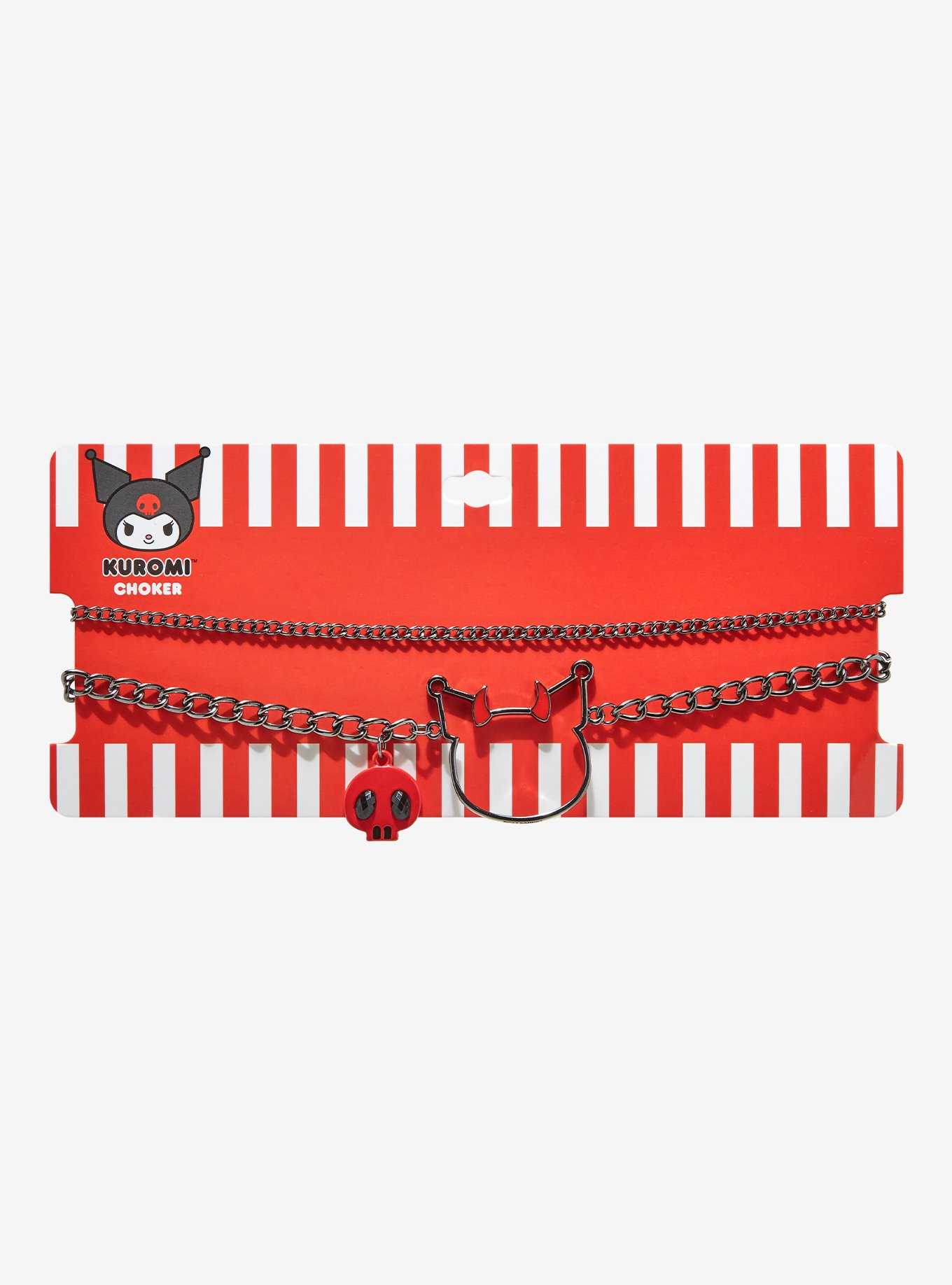 Kuromi Devil Outline Layered Choker Necklace, , hi-res