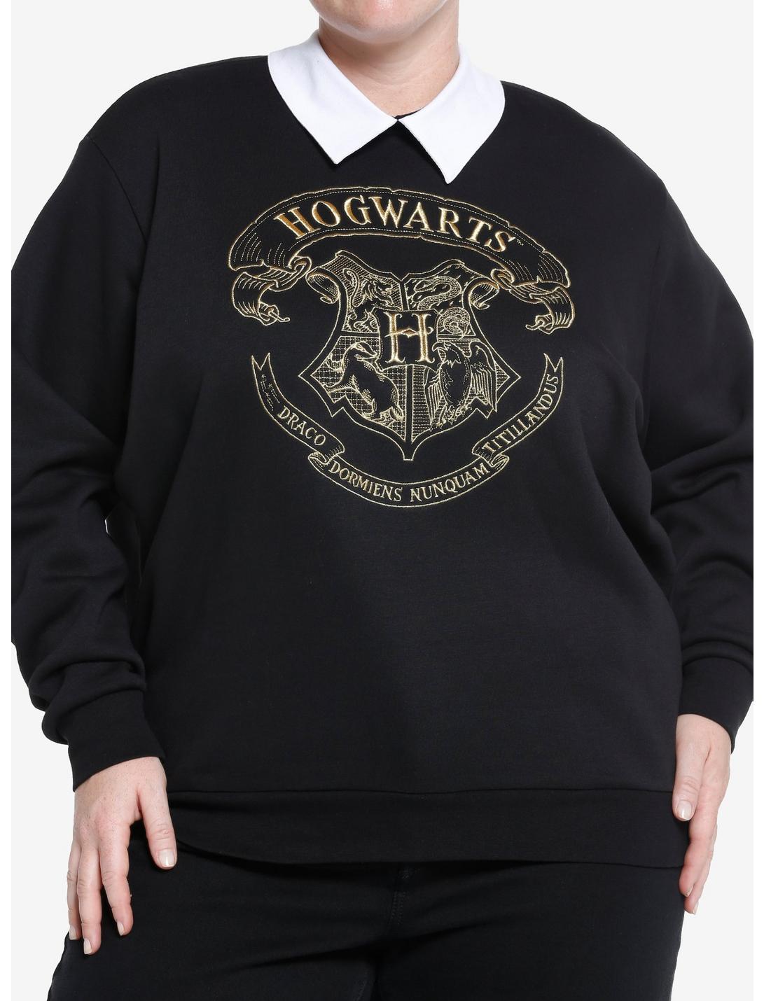 Harry Potter Hogwarts Collared Sweatshirt Plus Size, BLACK, hi-res