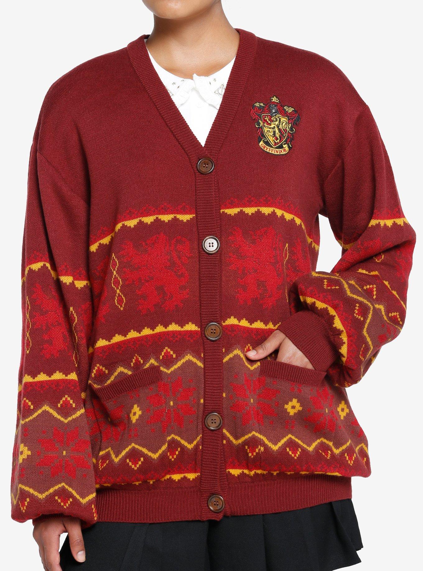 Harry Potter Gryffindor Fair Isle Cardigan, RED, hi-res