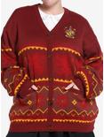 Harry Potter Gryffindor Fair Isle Cardigan Plus Size, RED, hi-res