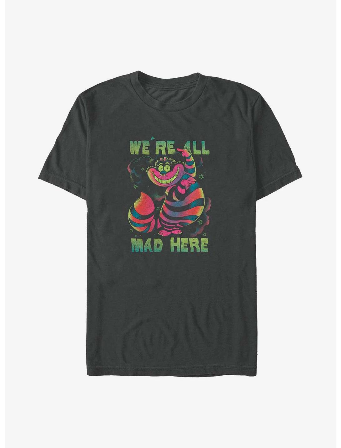 Disney Alice in Wonderland Psychedelic Cheshire We're All Mad Here Big & Tall T-Shirt, CHAR HTR, hi-res