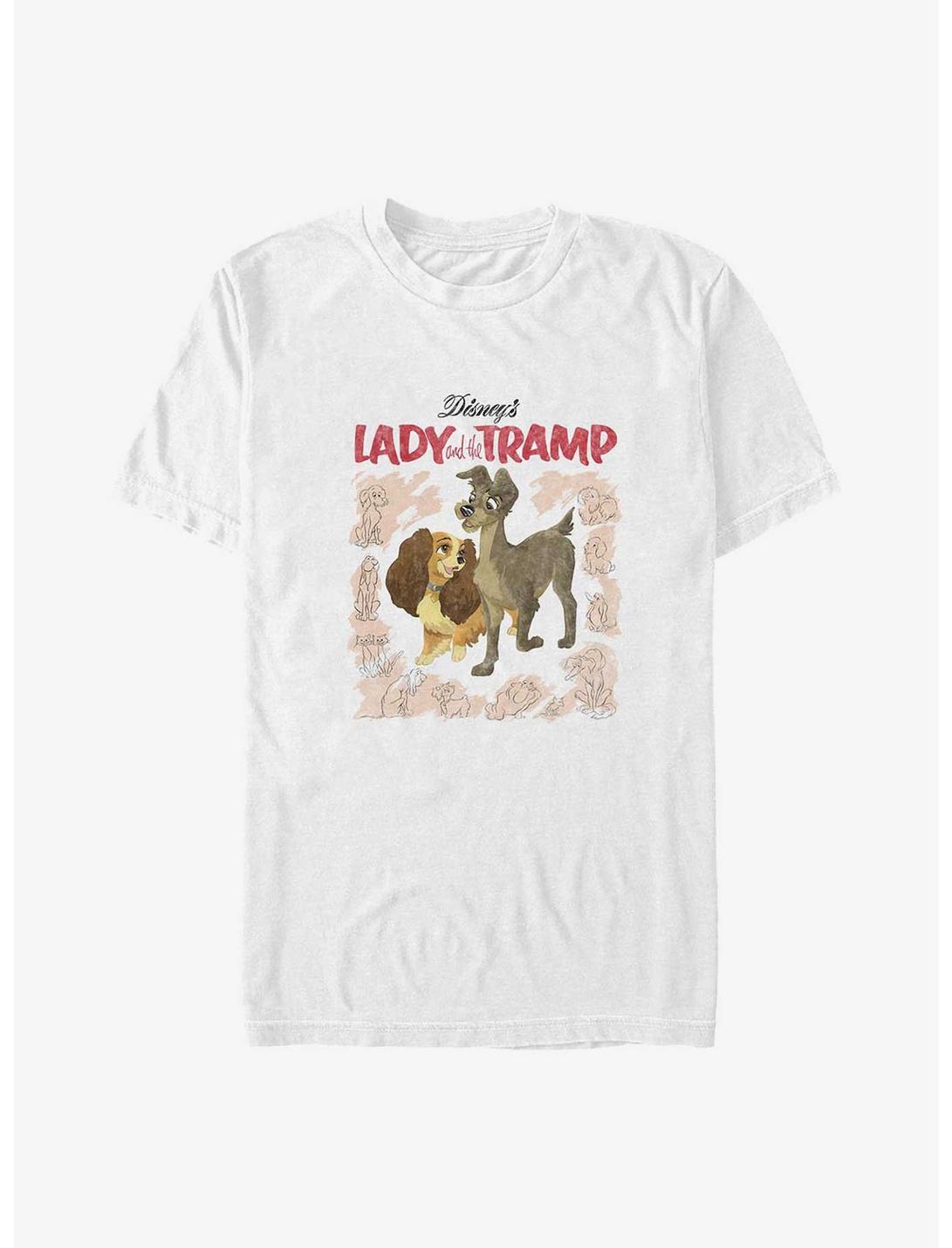 Disney Lady and the Tramp Vintage Cover Big & Tall T-Shirt, WHITE, hi-res