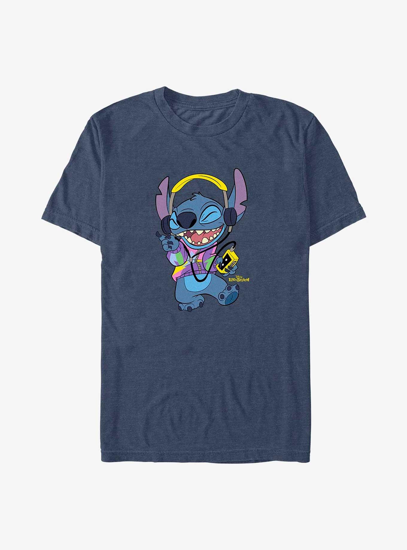 Disney Lilo & Stitch Rockin' Stitch Big & Tall T-Shirt, NAVY HTR, hi-res