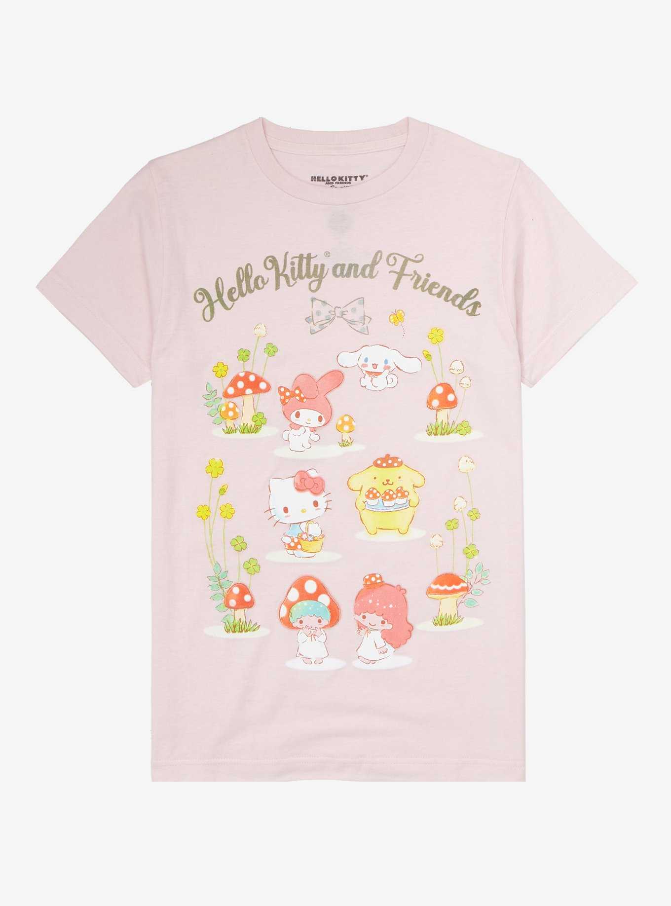 Hello Kitty And Friends Mushroom Boyfriend Fit Girls T-Shirt, , hi-res