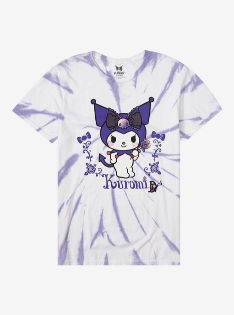 Kuromi Purple Rose Tie-Dye Boyfriend Fit Girls T-Shirt | Hot Topic