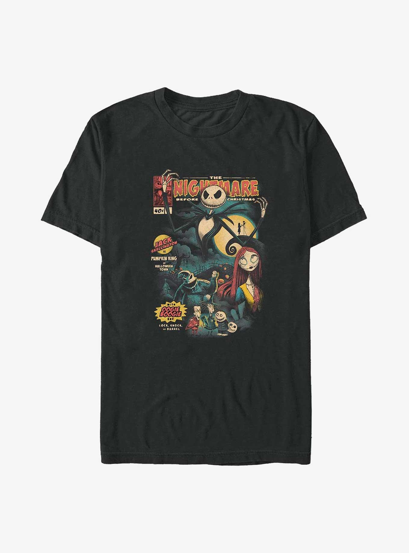 Disney The Nightmare Before Christmas Jack And Sally Comic Cover Big & Tall T-Shirt, , hi-res