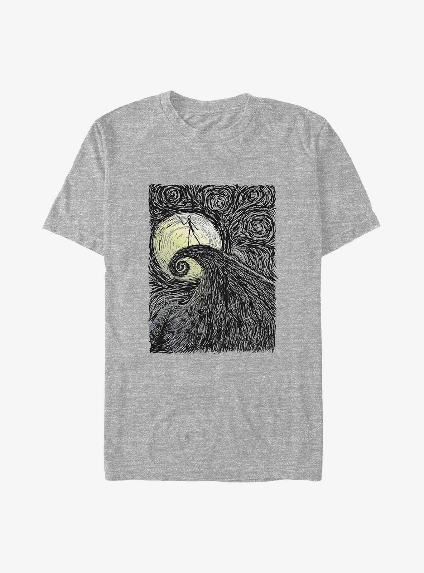 Disney The Nightmare Before Christmas Spiral Hill Poster Big & Tall T-Shirt, ATH HTR, hi-res
