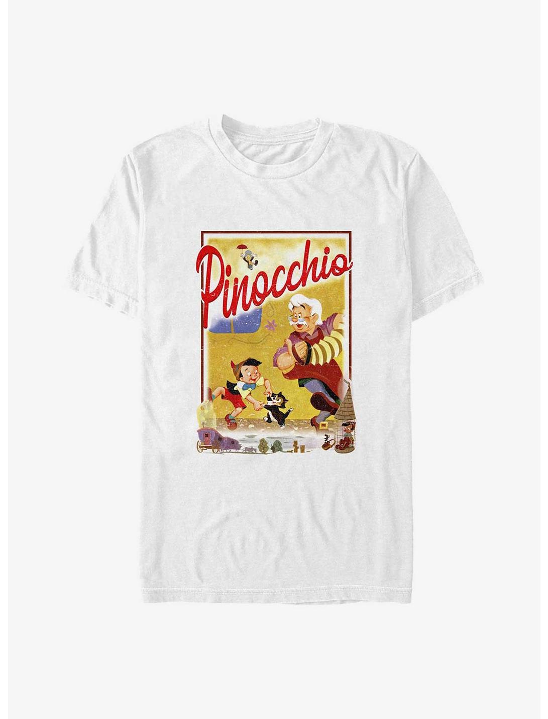 Disney Pinocchio Storybook Poster Big & Tall T-Shirt, WHITE, hi-res