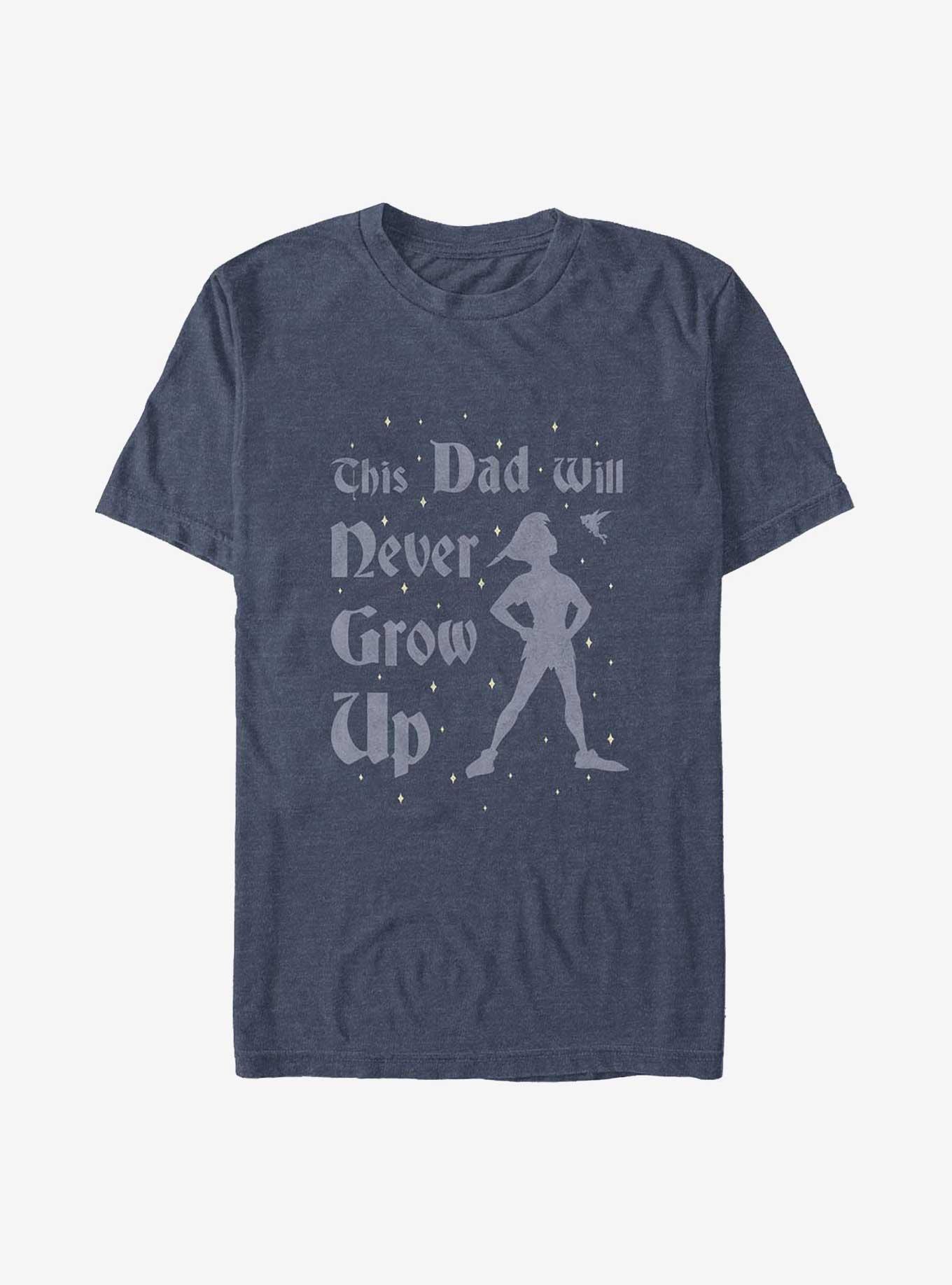 Disney Tinker Bell This Dad Will Never Grow Up Big & Tall T-Shirt, NAVY HTR, hi-res