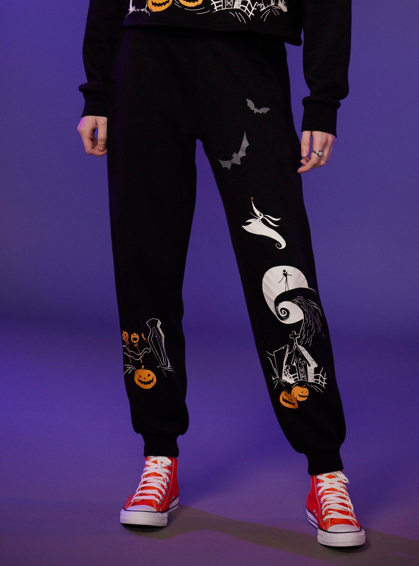 Disney Womens Black Mickey Mouse Halloween Joggers Sweat Pants Sweats