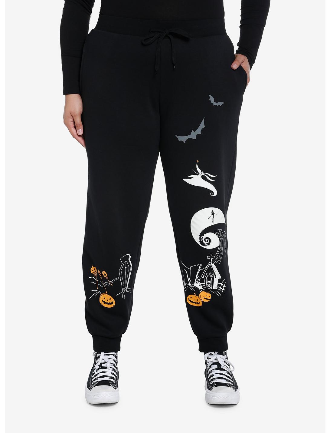 Her Universe The Nightmare Before Christmas Spiral Hill Girls Jogger Sweatpants Plus Size, ORANGE, hi-res