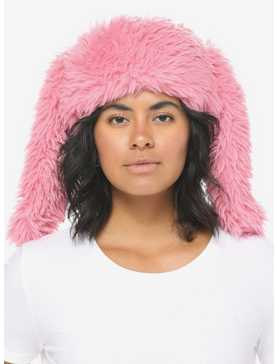 Pink Fuzzy Bunny Hat, , hi-res