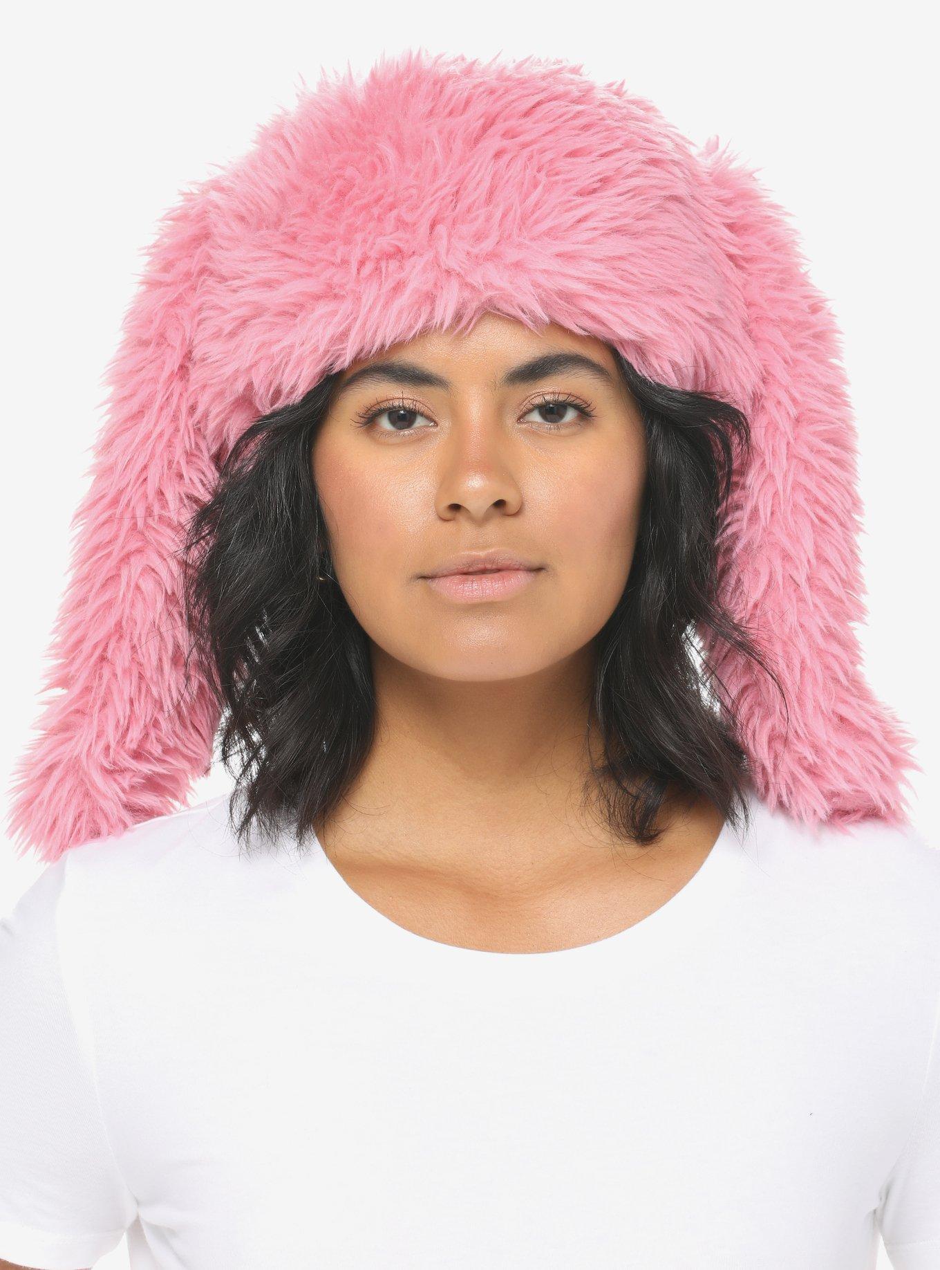 pink fur hat